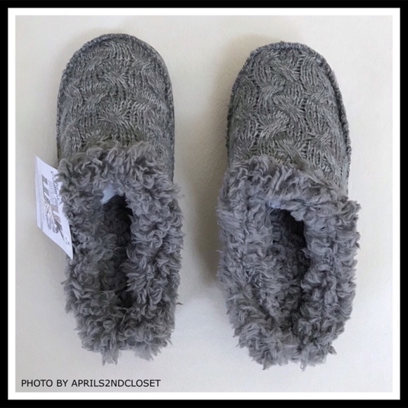 MUK LUKS FURRY SLIDES SLIPPERS CLOG SLIP ONS A2C - Picture 4 of 8